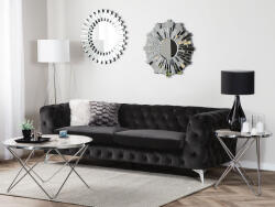 MAXISHOP Italia Collection Canapea cu 3 locuri SOTRA Catifea Negru Canapea