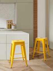 MAXISHOP Italia Collection Set de 2 scaune de bar CABRILLO Metal Galben