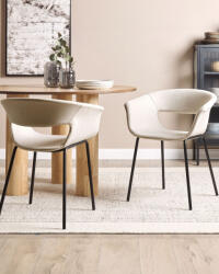 MAXISHOP Italia Collection Set de 2 scaune dining ELMA Bej deschis