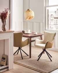 MAXISHOP Italia Collection Set de 2 scaune dining Pivotant NOVI Boucle Bej deschis