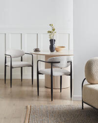 MAXISHOP Italia Collection Set de 2 scaune dining TANEVIK Alb-murdar