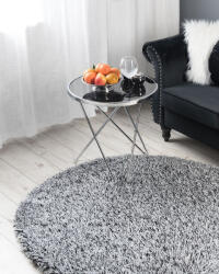 MAXISHOP Italia Collection Covor shaggy CIDE Negru Alb o 140 cm Covor