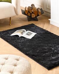 MAXISHOP Italia Collection Covor din blana sintetica GHARO Negru 80 x 150 cm Covor