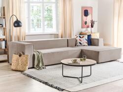 MAXISHOP Italia Collection Coltar cu 3 locuri VERNON Catifea Taupe Stanga