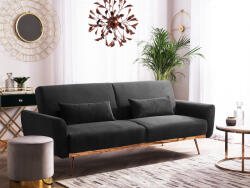 MAXISHOP Italia Collection Canapea extensibila cu 3 locuri EINA Catifea Negru Canapea