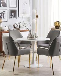 MAXISHOP Italia Collection Set de 2 scaune dining LOVERNA Catifea Gri