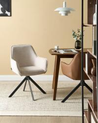 MAXISHOP Italia Collection Scaun dining Pivotant MORNAS In sintetic Bej deschis
