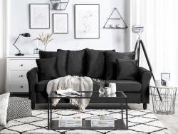 MAXISHOP Italia Collection Canapea cu 3 locuri BORNHOLM Catifea Negru Canapea