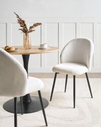 MAXISHOP Italia Collection Set de 2 scaune dining ELOY Velur Alb-murdar