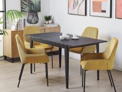 MAXISHOP Italia Collection Masa de dining extensibila NORLEY Negru 120 160 cm 80 cm