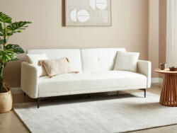 MAXISHOP Italia Collection Canapea extensibila cu 3 locuri LUCAN Boucle Alb-murdar Canapea