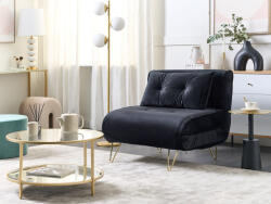 MAXISHOP Italia Collection Canapea extensibila single VESTFOLD Catifea Negru Canapea