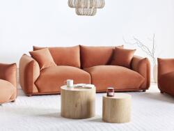 MAXISHOP Italia Collection Canapea cu 3 locuri LUVOS Catifea Maro auriu Canapea