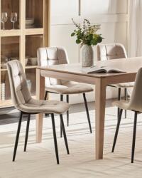 MAXISHOP Italia Collection Set de 4 scaune dining POWELL Catifea Bej