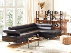 MAXISHOP Italia Collection Coltar cu 5 locuri NORREA Piele ecologica Negru Stanga