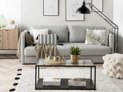 MAXISHOP Italia Collection Canapea extensibila cu 3 locuri EKSJO Gri deschis cu depozitare Canapea