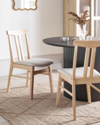 MAXISHOP Italia Collection Set de 2 scaune dining AVALON Lemn Bej deschis