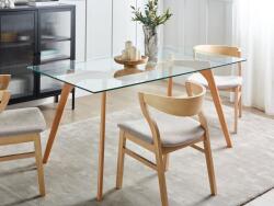 MAXISHOP Italia Collection Masa de dining HUDSON Transparent 160 cm 90 cm Sticla securizata