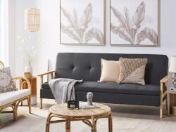 MAXISHOP Italia Collection Canapea extensibila cu 3 locuri TJORN Gri inchis Canapea