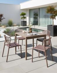 MAXISHOP Italia Collection Set de 4 scaune de gradina GELA Maro