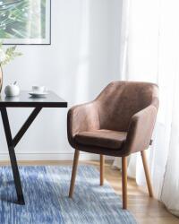 MAXISHOP Italia Collection Scaun dining YORKVILLE Piele ecologica Maro inchis