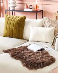 MAXISHOP Italia Collection Covor din blana de oaie ULURU Maro inchis 65 x 110 cm Covor