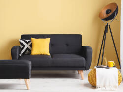 MAXISHOP Italia Collection Canapea extensibila cu 2 locuri FLORLI Negru Canapea