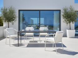 MAXISHOP Italia Collection Masa dining de exterior SOVARETO 180 cm 90 cm efect marmorat Negru marmura