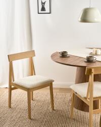 MAXISHOP Italia Collection Set de 2 scaune dining ISLE Lemn Maro deschis Bej