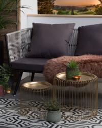 MAXISHOP Italia Collection Covor de exterior BIDAR Negru 90 x 180 cm Reversibil Covor