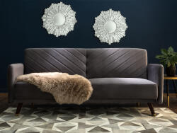 MAXISHOP Italia Collection Canapea extensibila cu 3 locuri SENJA Catifea Gri Canapea
