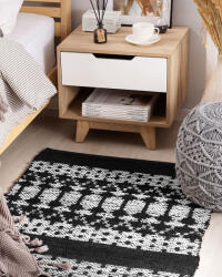 MAXISHOP Italia Collection Covor SOKUN Negru 80 x 150 cm Piele naturala Covor