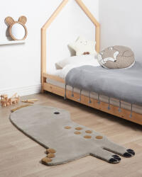 MAXISHOP Italia Collection Covor pentru copii DINO Gri 100 x 160 cm Lana Covor