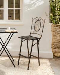 MAXISHOP Italia Collection Set de 2 scaune de bar pentru exterior BORMIO Pliabil Metal Negru