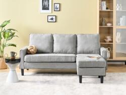 MAXISHOP Italia Collection Canapea cu 3 locuri AVESTA Gri deschis cu otoman Canapea