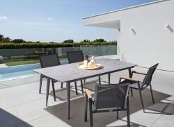 MAXISHOP Italia Collection Masa dining de exterior TOLENTINO 180 cm 90 cm efect de piatra Gri deschis