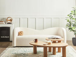 MAXISHOP Italia Collection Canapea cu 3 locuri VELTADA Catifea Alb-murdar Canapea