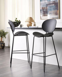 MAXISHOP Italia Collection Set de 2 scaune de bar SHONTO Negru