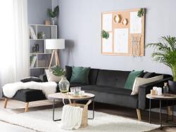 MAXISHOP Italia Collection Coltar extensibil cu 4 locuri VADSO Catifea Negru Dreapta
