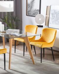 MAXISHOP Italia Collection Set de 2 scaune dining SOLANO Catifea Galben