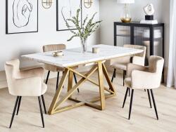MAXISHOP Italia Collection Masa de dining extensibila MAXIMUS Alb marmura 160 200 cm 90 cm