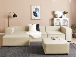 MAXISHOP Italia Collection Coltar modular cu 3 locuri APRICA In sintetic Bej cu otoman Dreapta