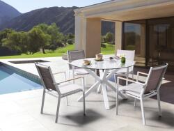 MAXISHOP Italia Collection Masa dining de exterior MALETTO 120 cm 120 cm Sticla Alb