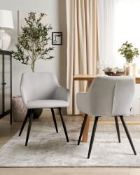 MAXISHOP Italia Collection Set de 2 scaune dining CASMALIA Catifea Taupe