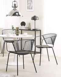 MAXISHOP Italia Collection Set de 2 scaune dining RIGBY Metal Negru