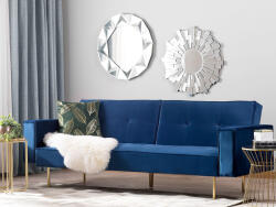 MAXISHOP Italia Collection Canapea extensibila cu 3 locuri VISNES Catifea Bleumarin Canapea