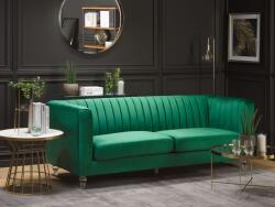 MAXISHOP Italia Collection Canapea cu 3 locuri ARVIKA Catifea Verde Canapea