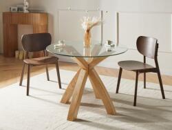 MAXISHOP Italia Collection Masa de dining YAPP Maro deschis 100 cm 100 cm Sticla securizata