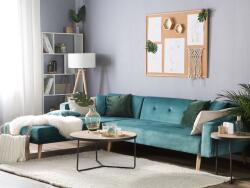 MAXISHOP Italia Collection Coltar extensibil cu 4 locuri VADSO Catifea Verde smarald Dreapta