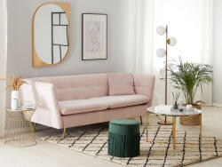 MAXISHOP Italia Collection Canapea cu 3 locuri FREDERICA Catifea Roz Canapea
